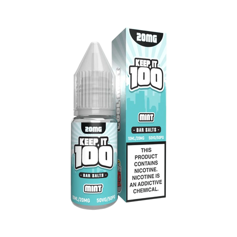 Keep It 100 Bar Salt 50mg Mint – icy menthol flavor vape juice with 50mg salt nicotine