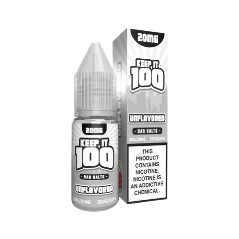 Keep It 100 Bar Salt 50mg Unflavored – 10mL clean nicotine vape without added flavor