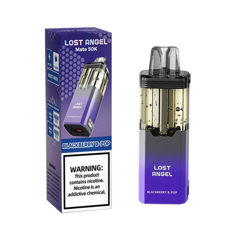 Lost Angel Mate 50K Puffs Pod Disposable Vape in Blackberry B-Pop flavor