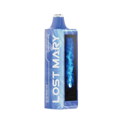 Lost Mary MO20000 Pro Blue Razz Ice flavor with icy blue raspberry illustration