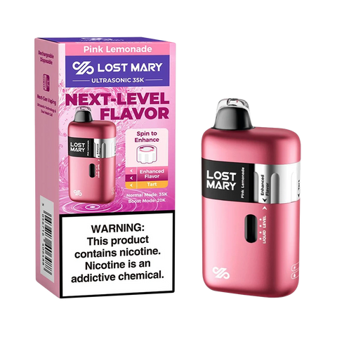 Lost Mary Ultrasonic Pink Lemonade Flavor - Tart Citrus Disposable Vape