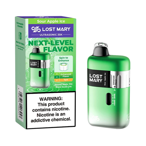 Lost Mary Ultrasonic Sour Apple Ice Flavor - Tangy Apple Menthol Vape