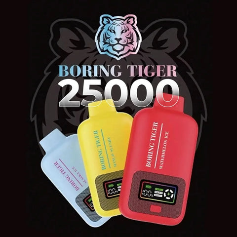 The Luffbar Boring Tiger 25000 Disposable Vape is designed for vapers who value power and endurance. With an extraordinary 26ml e-liquid capacity, you’ll enjoy up to 25,000 puffs without constant refills