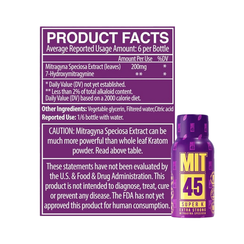 MIT45 Super K Extra Strong Kratom Extract Shot (Purple) – 12 Shots/Box