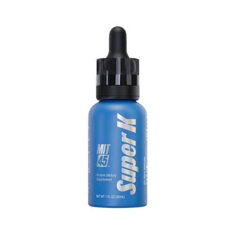 MIT45 Super K Kratom Extract Shot Blue Single Bottle Dropper 500mg Mitragynine.