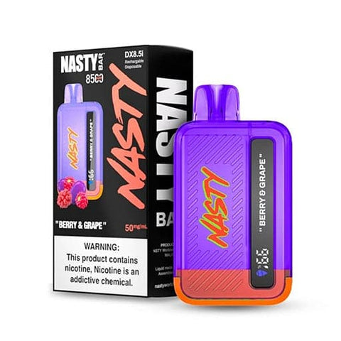 Berry and Grape Flavor in the Nasty Bar DX8.5i Disposable Vape