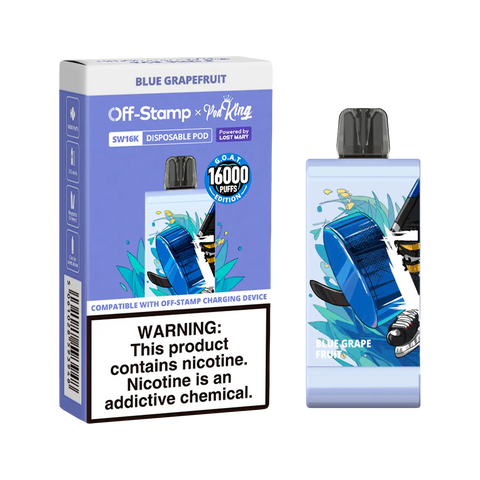 Blue Grapefruit flavor in Off Stamp X Pod King SW16000 disposable vape – bold, tangy citrus blend for a refreshing Off Stamp vape experience