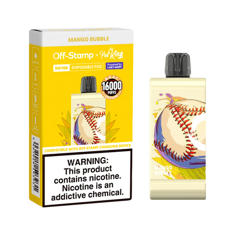 Mango Bubble flavor in Off Stamp X Pod King SW16000 – sweet mango twist in this premium Off Stamp vape flavor.