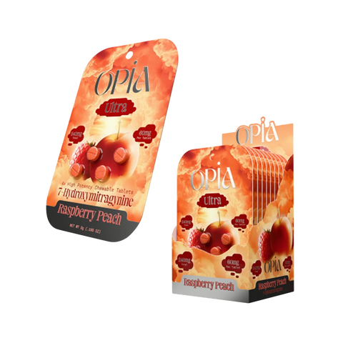 Opia 7-Hydroxymitragynine Chewable Tablets – Raspberry Peach – 60mg Each