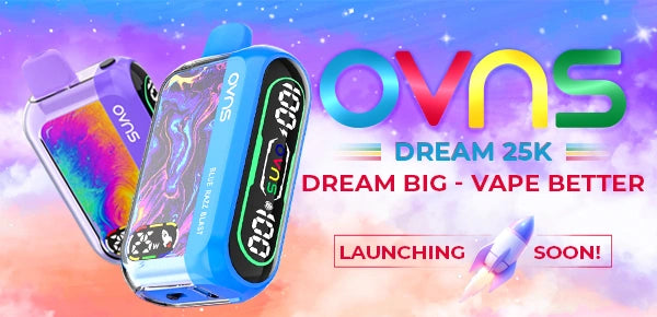 Immerse yourself in a dreamy pastel atmosphere with the OVNS Dream 25K vape. OVNS delivers a portable and stylish device for vaping enthusiasts on the go.