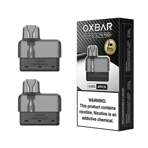 Oxpod Elite Replacement Pod with Unione Dual Hyper Coil – 8ml refillable design and adjustable airflow.