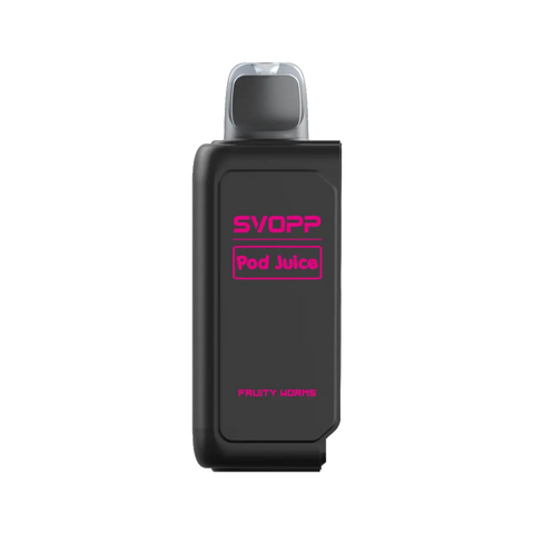 Oxbar Pod Juice SVOPP 30K vape flavor Fruity Worms – vibrant mix of sweet-and-sour gummy candy.