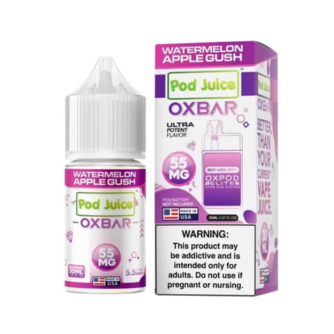 Watermelon Apple Gush by Oxbar x Pod Juice – sweet and tangy candy-style vape juice with watermelon and apple