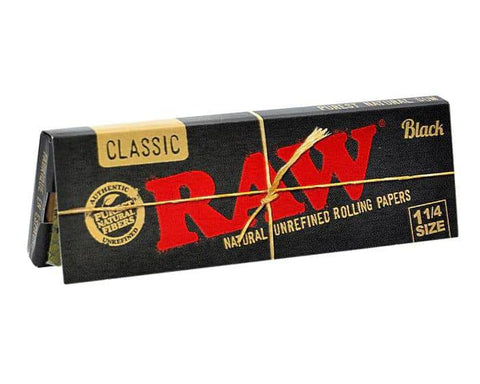 RAW CLASSIC BLACK  1 1/4 ROLLING PAPERS 24CT BOX - Vape City USA - Smoking Accessories