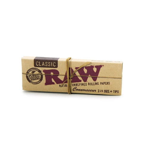 RAW CLASSIC CONNOISSEUR 1 1/4 ROLLING PAPERS + TIPS PACK - Vape City USA - Smoking Accessories