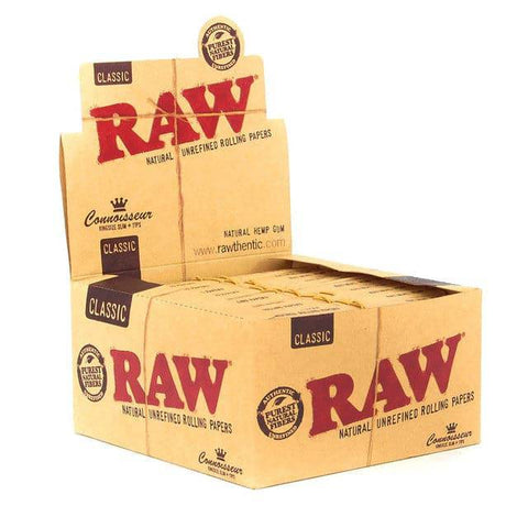 RAW CLASSIC CONNOISSEUR KING SIZE SLIM ROLLING PAPERS + TIPS 24CT BOX - Vape City USA - Smoking Accessories