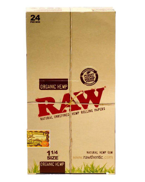 RAW ORGANIC HEMP 1 1/4 ROLLING PAPERS 24CT BOX - Vape City USA - Smoking Accessories