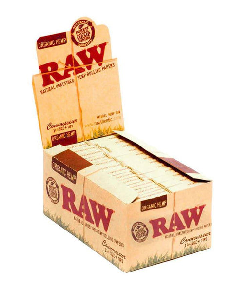 RAW ORGANIC HEMP CONNOISSEUR 1 1/4 + TIPS 24CT BOX - Vape City USA - Smoking Accessories