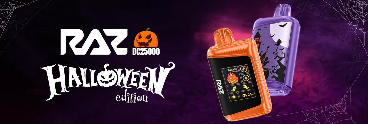 Two new RAZ DC25000 Halloween Edition disposable vapes