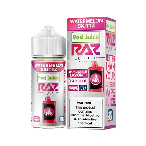 AZ x Pod Juice Watermelon Skittz 100ml - Watermelon rainbow candy vape flavor