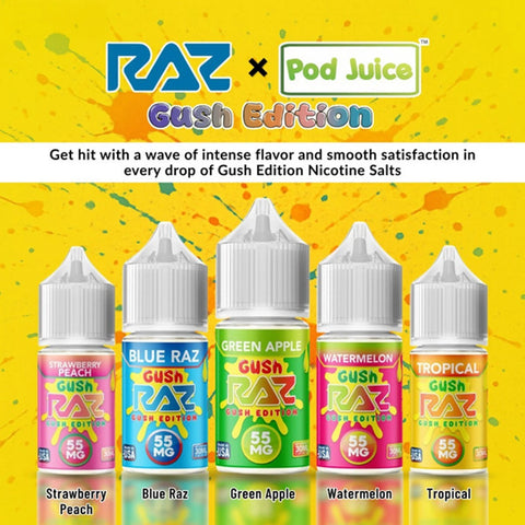 Raz x Pod Juice Gush Edition Nicotine Salt E-Liquid 30mL Bottle