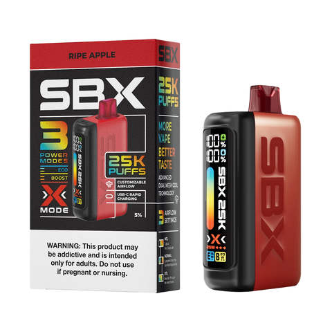 SBX 25K Disposable Vape Ripe Apple with fresh orchard flavor