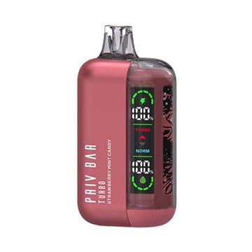 Front view of the Smok Priv Bar Turbo 15000 Strawberry Mint Candy flavor vape