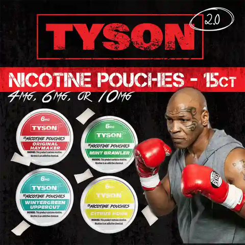 Tyson 2.0 Nicotine Pouches 4mg 6mg 10mg – Smoke-Free Nicotine Pouches Pack