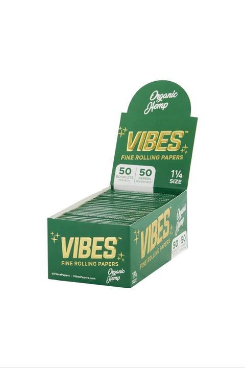 VIBES 1 1/4 ORGANIC HEMP ROLLING PAPERS 50CT BOX - Vape City USA - Smoking Accessories