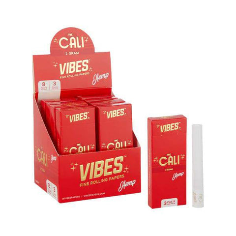 VIBES CALI HEMP PRE ROLLED 2-GRAM CONE (3-PACK) 8CT BOX - Vape City USA - Smoking Accessories