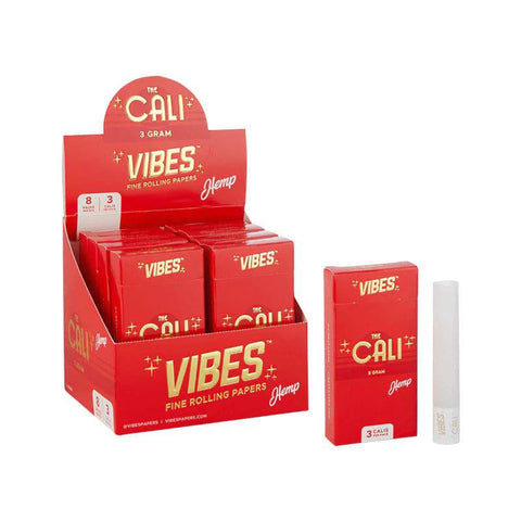 VIBES CALI HEMP PRE ROLLED 3-GRAM CONE (3-PACK) 8CT BOX - Vape City USA - Smoking Accessories