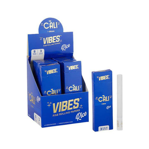 VIBES CALI RICE PRE ROLLED 1-GRAM CONE (3-PACK) 8CT BOX - Vape City USA - Smoking Accessories