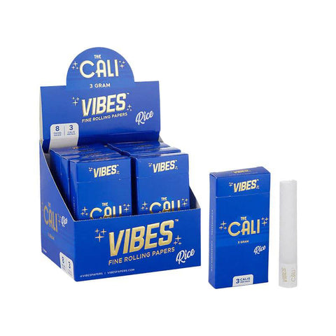 VIBES CALI RICE PRE ROLLED 3-GRAM CONE (3-PACK) 8CT BOX - Vape City USA - Smoking Accessories