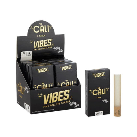 VIBES CALI ULTRA THIN PRE ROLLED 3-GRAM CONE (3-PACK) 8CT BOX - Vape City USA - Smoking Accessories