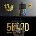 Vint 50K Puffs Disposable Vape with Clear Tank and Digital Battery Display – USB-C Rechargeable, Dual Mode