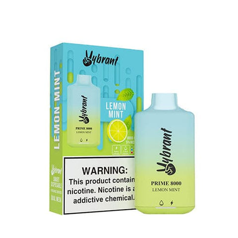Lemon Mint Vybrant Prime 8000 Disposable Vape Device