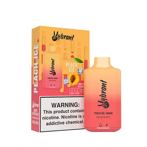 Peach Ice flavor of Vybrant Prime 8000 Vape