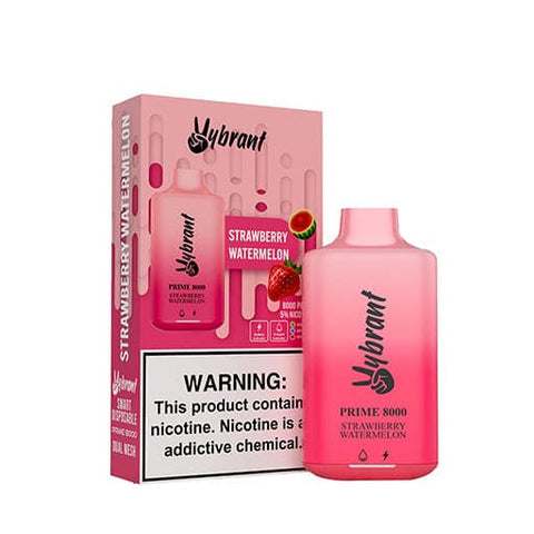 Devices and packaging of Vybrant Prime Disposable Vape Strawberry Watermelon flavor