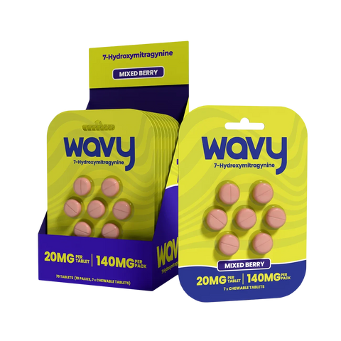 Wavy Kratom 20mg Mixed Berry – berry-flavored kratom chewables with balanced stimulation