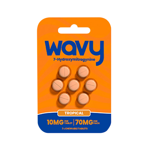 Wavy Kratom Tablet Tropical flavor 10mg chewable pack