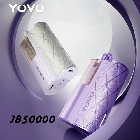 YOVO JB50000 Disposable Vape Kit with rechargeable power dock and 50K puff pod – front view of full kit
