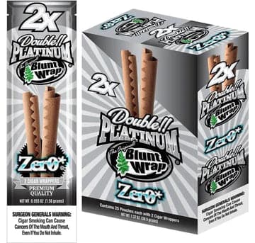 DOUBLE PLATINUM 2X ZERO BLUNT CIGAR WRAPS 15CT BOX - Vape City USA