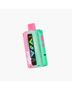 Adjust MyFlavor 40K disposable vape in pink and green with display screen and side control buttons