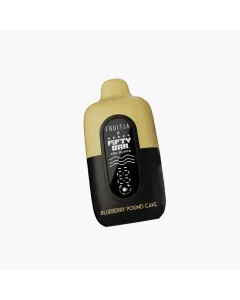 Fifty Bar X Fruitia 20K Disposable Vape front view with LED digital display showing stats