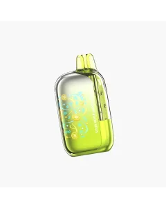 Foger Bit 35K disposable vape in green transparent design with Sour Apple Watermelon flavor display