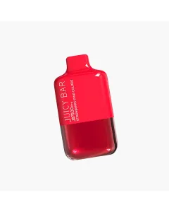 Juicy Bar JB7500 disposable vape in red design with Strawberry Pina Colada flavor label