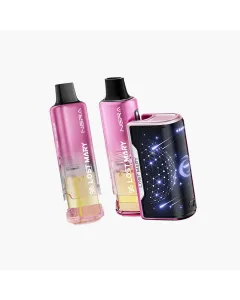 Lost Mary Nera Fullview 70K vape kit with two pods and full screen display in pink design