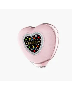 Luffbar Doris 30K disposable vape in pink heart-shaped design with jeweled display and compact body