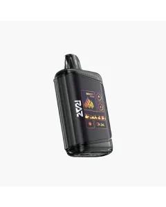 RAZ LTX 25000 Disposable Vape with 2.5-inch HD screen and genuine leather grip showing 25000 puff capacity