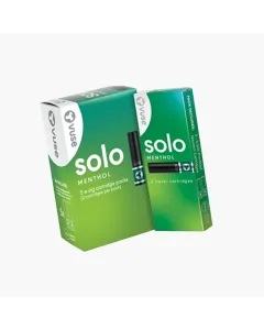 Vuse Solo Menthol cartridges, green outer box of 5 packs with two 0.5mL pre-filled cartridges per pack